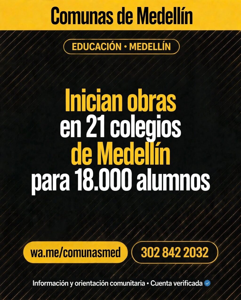 : Inician obras en 21 colegios de Medellín para 18.000 alumnos