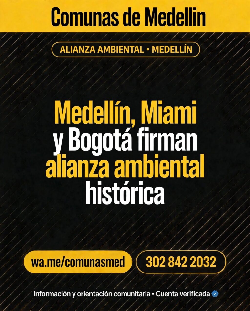 Medellín, Miami y Bogotá firman alianza ambiental histórica