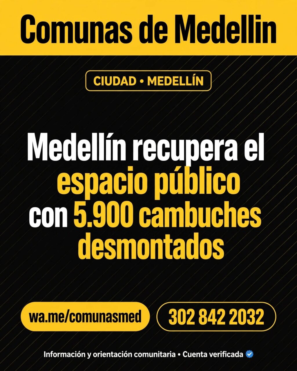 Medellín recupera espacio público: 5.900 cambuches