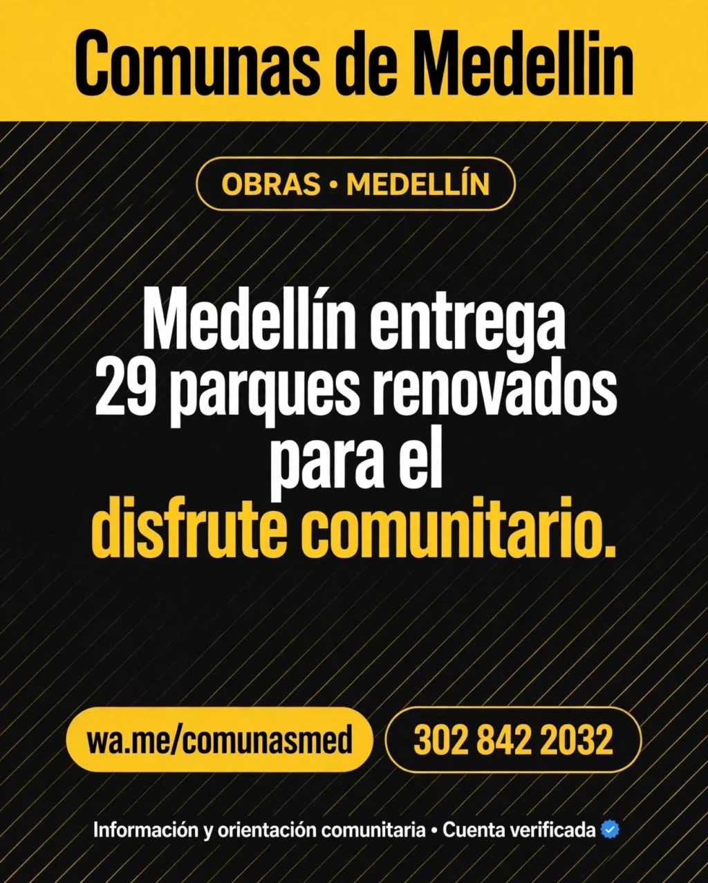 Medellín entrega 29 parques renovados en sus comunas