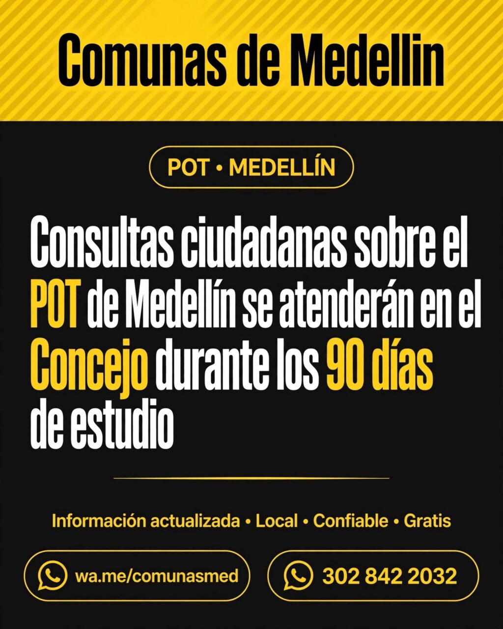Concejo atenderá consultas sobre el POT en Medellín