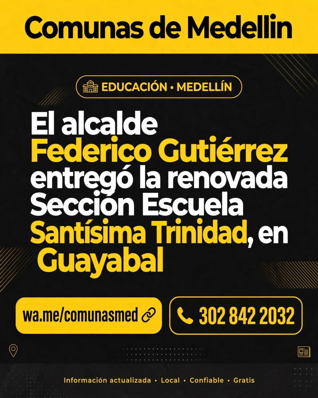 Escuela Santísima Trinidad fue entregada en Guayabal