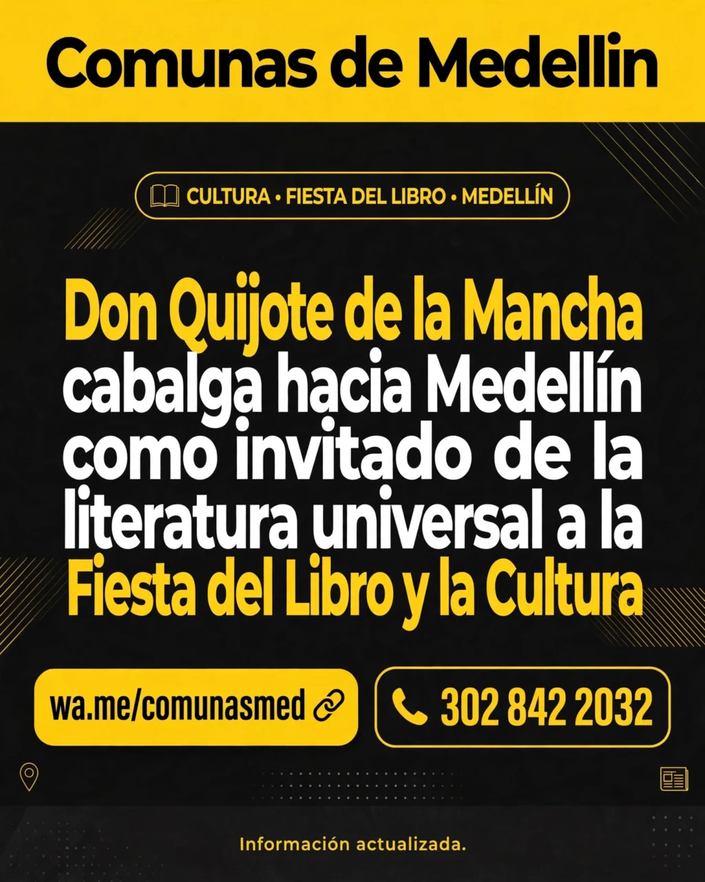 Don Quijote llega a la Fiesta del Libro de Medellín