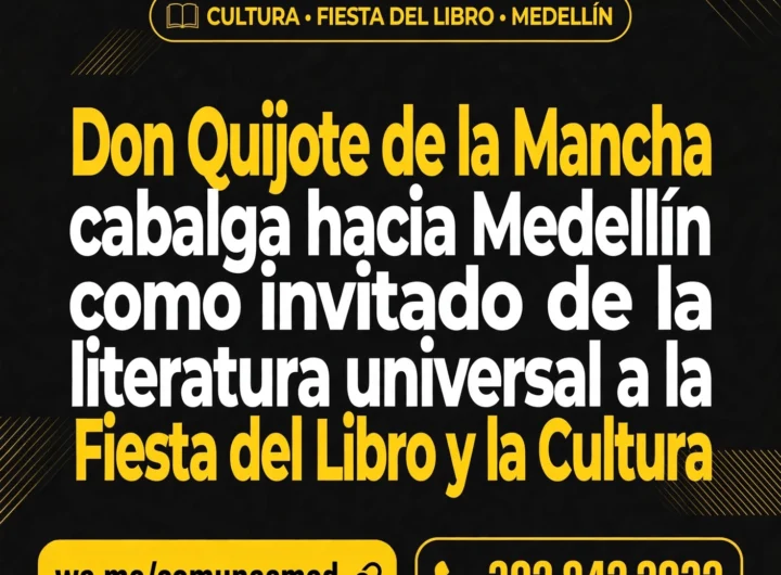 Don Quijote llega a la Fiesta del Libro de Medellín