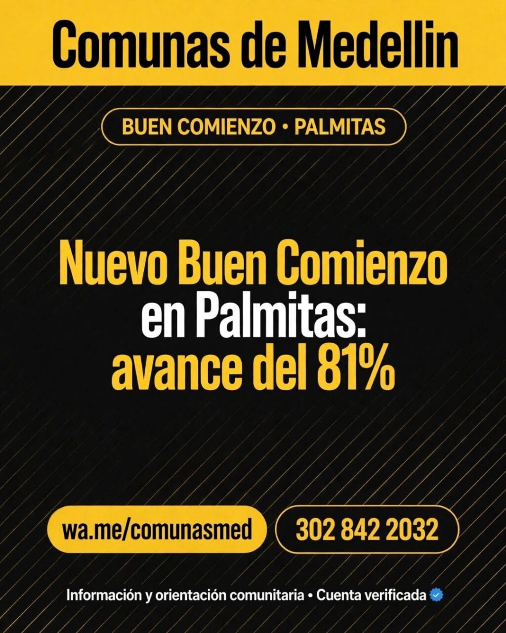Nuevo Buen Comienzo en Palmitas: avance del 81%