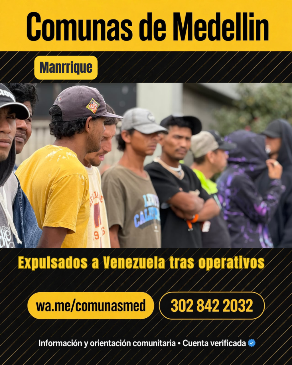Expulsan a 18 extranjeros de Medellín a Venezuela