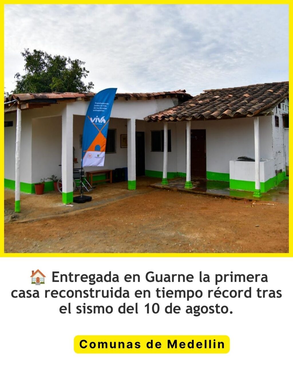 Antioquia entrega primera vivienda tras sismo