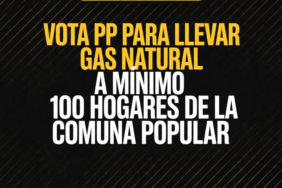 Gas natural para 100 hogares en la comuna Popular