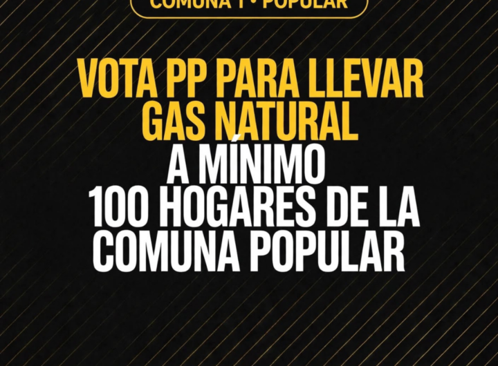 Gas natural para 100 hogares en la comuna Popular