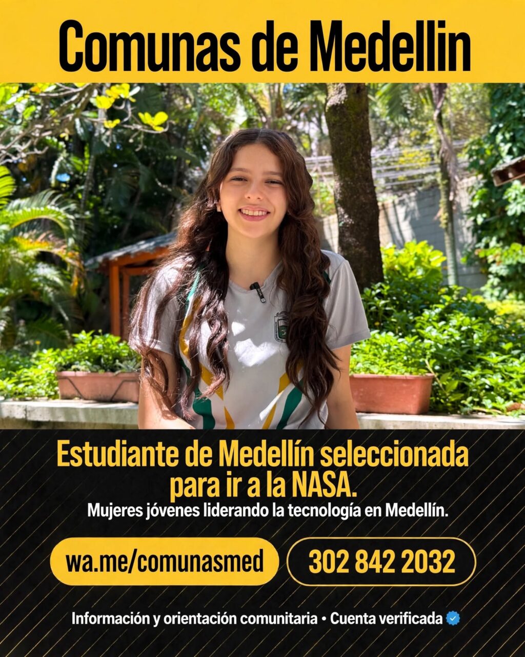 Estudiante de colegio público de Medellín viajará a la NASA