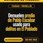 Demuelen predio de Pablo Escobar usado para delitos en El Poblado