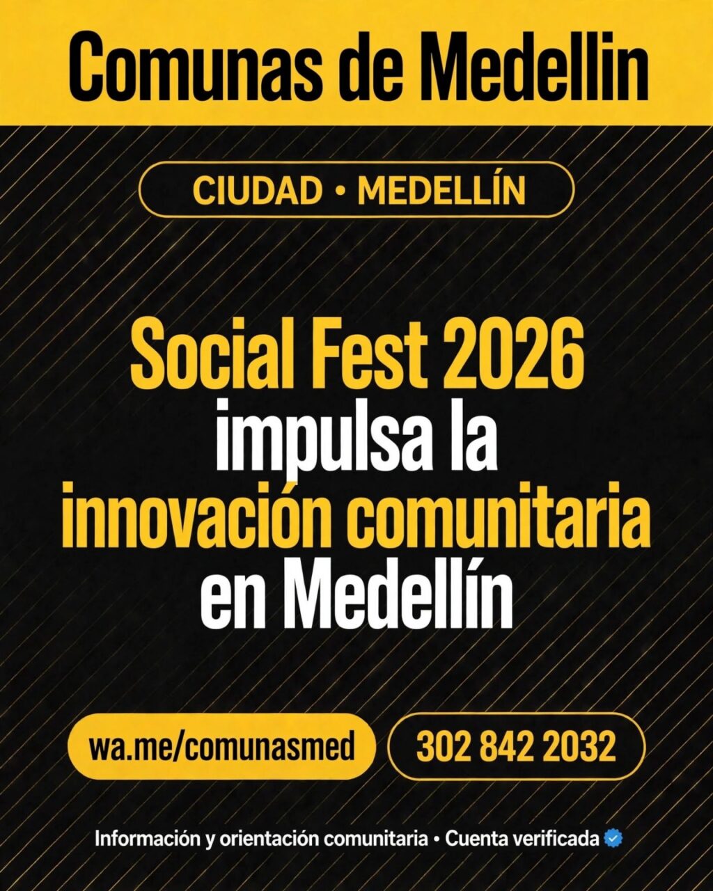 Social Fest 2026 impulsa la innovación comunitaria en Medellín