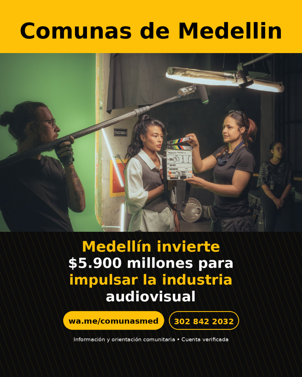 Medellín invierte $5.900 millones para impulsar la industria audiovisual