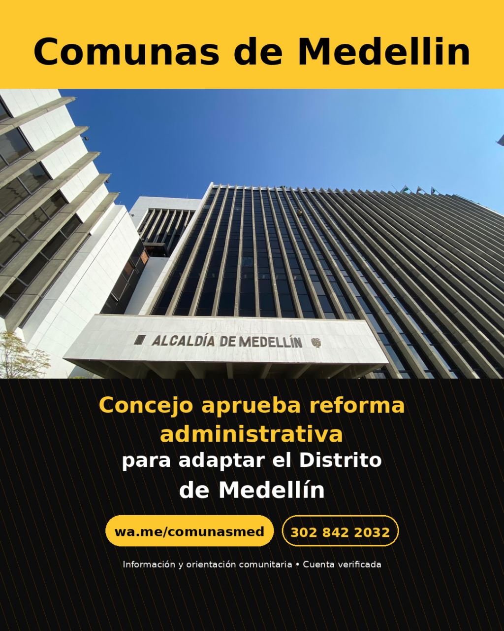 Concejo aprueba reforma administrativa para adaptar el Distrito de Medellín