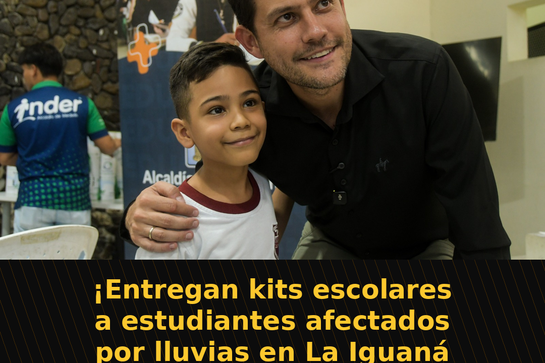 Entregan kits escolares a estudiantes afectados por lluvias en La Iguaná