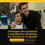 Entregan kits escolares a estudiantes afectados por lluvias en La Iguaná