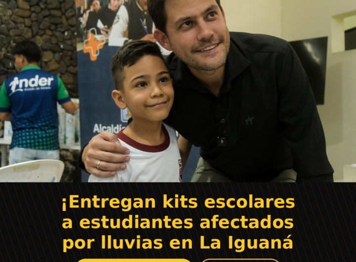 Entregan kits escolares a estudiantes afectados por lluvias en La Iguaná