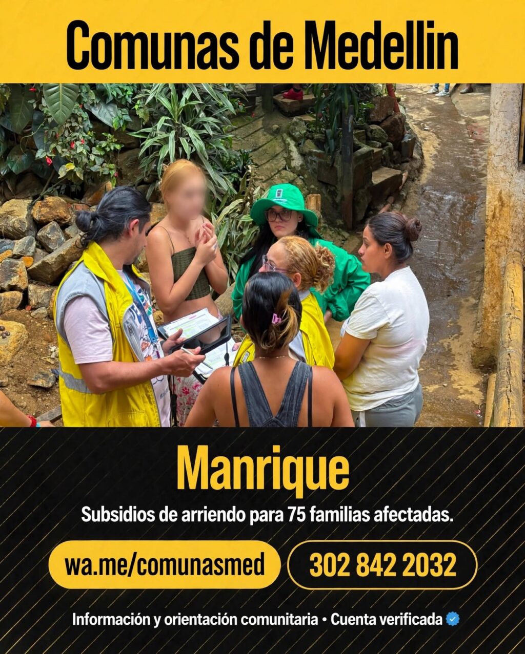Medellín mantiene oferta integral para 75 familias de Manrique Jardín